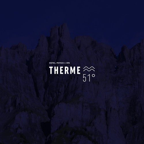 Pool design with the title 'Wordmark for a hotel with Spa'