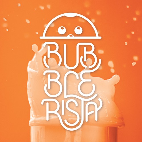 Bubble tea design with the title 'wordmark for bubble tumbler brand'