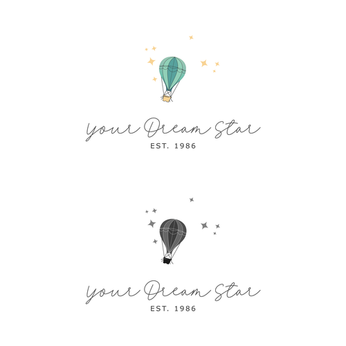 Hot air balloon logo with the title 'Your dream star'