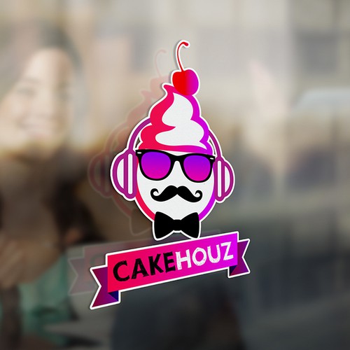 Bow design with the title 'Cake Houz'