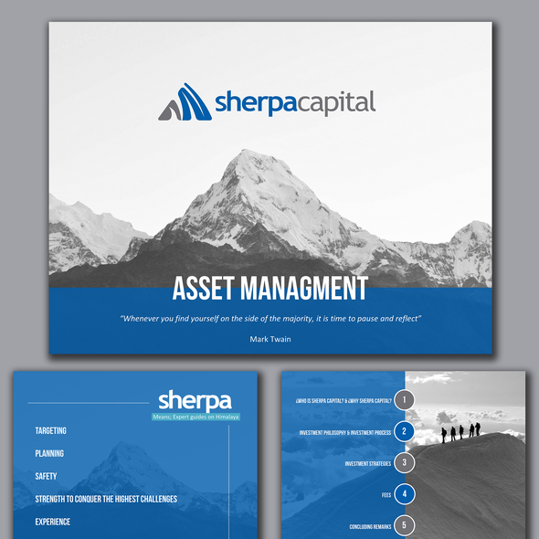 Chart design with the title 'A Natural look for an Asset Mgmt Company Presentation'