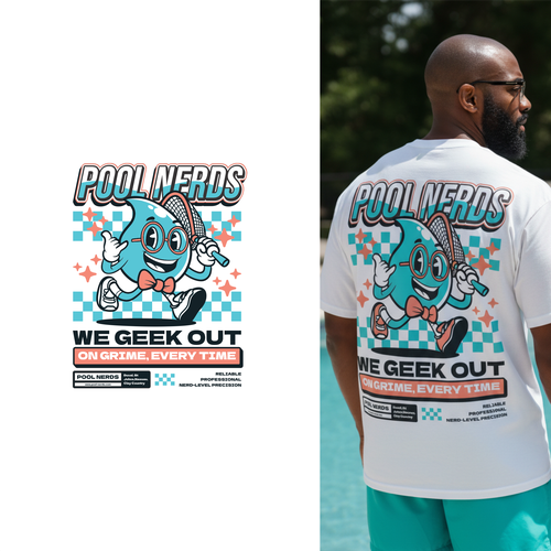 Pool design with the title 'Pool Nerds Tshirt Design'