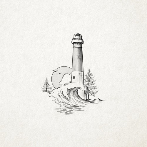 Lighthouse design with the title 'Lighthouse Tattoo'