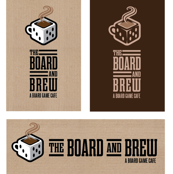 Board game logo with the title 'Create a logo for a "board game cafe"'
