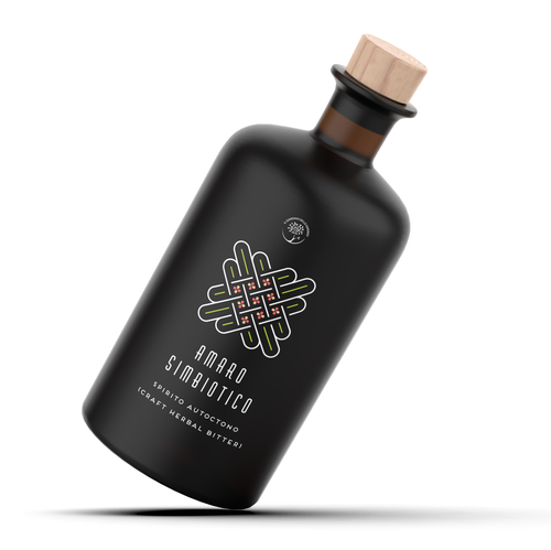 Vector label with the title 'Label design for a herbal liquor/bitter'