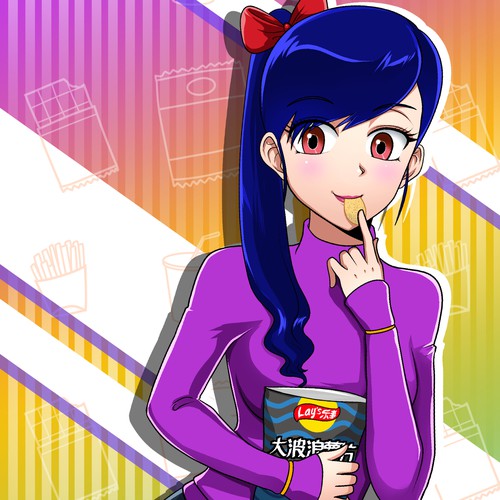 Anime artwork with the title 'Exotic snacks concept start up'