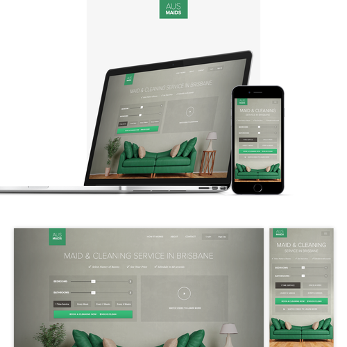 Mobile design with the title 'Website Design for a Cleaning Service'