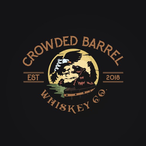 Fight logo with the title 'Illustrative whiskey logo'