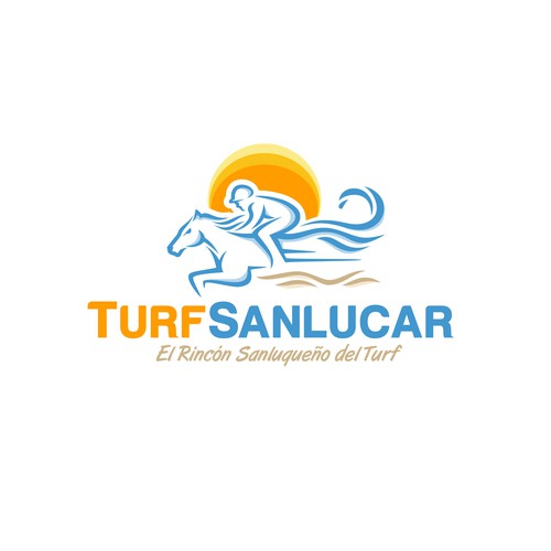 Race horse  logo with the title 'TurfSanlucar'
