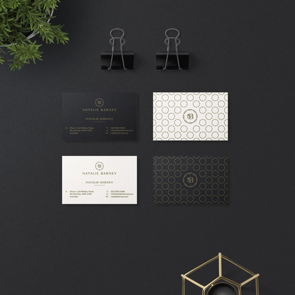 Black and white brand with the title 'Elegant Stationary Design for Natalie Barney '