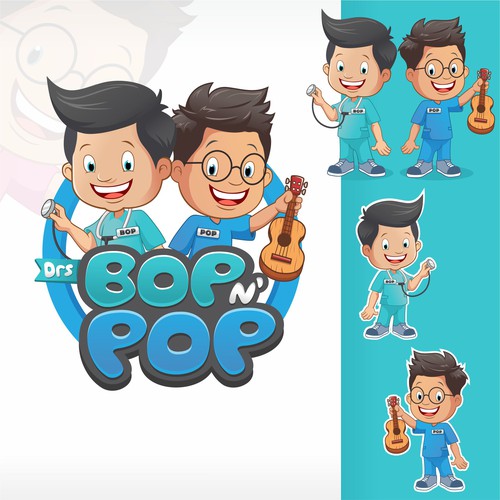 Ukulele design with the title 'Medical Mascot Character'