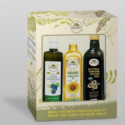 Olive oil design with the title 'Box design for olive oil'