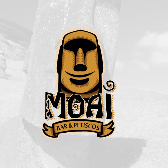 Easter design with the title 'Moai Beach Bar Logo'