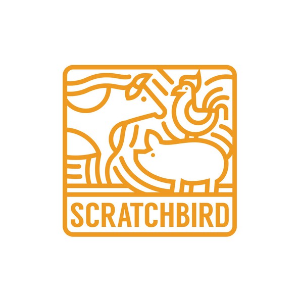 Line design with the title 'SCRATCHBIRD'