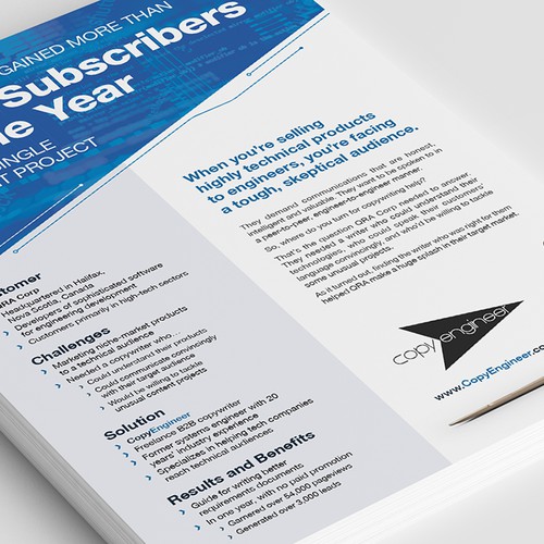 Engineering design with the title 'CopyEngineer Case Study'