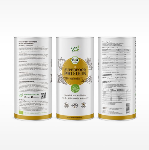 Supplement design with the title 'Label design'