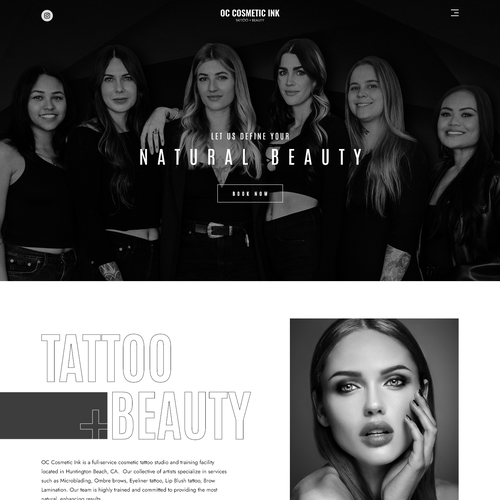 Beauty salon design with the title 'Cosmetic Tattoo Studio Website design'