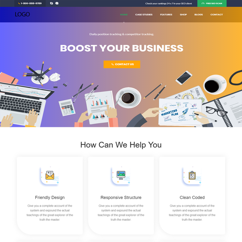 Bootstrap website with the title 'Digital marketing'