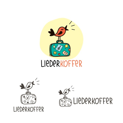 Singer logo with the title 'Logo concept for kids music club.'