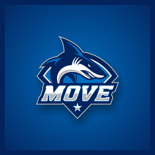 Shark design with the title 'Fun logo for a small local fitness company'