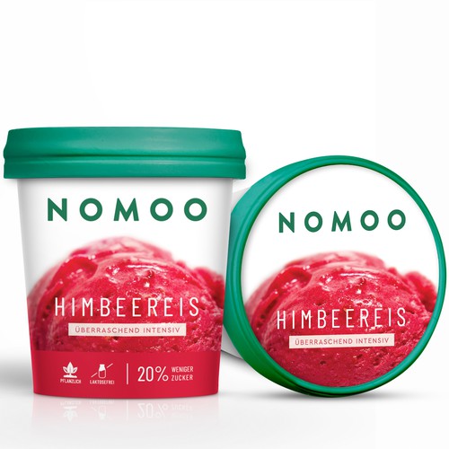 Ice cream packaging with the title 'Nomoo'