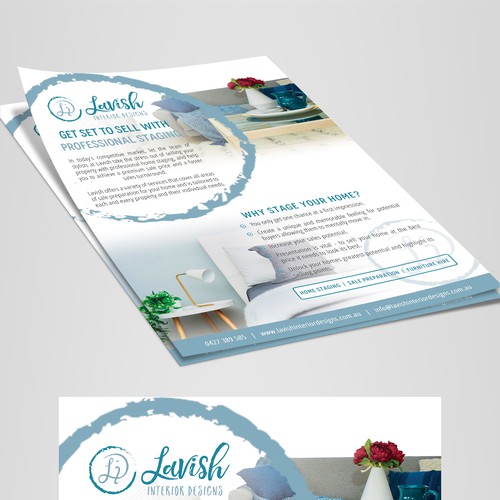 Home furnishing design with the title 'Flyer Design'