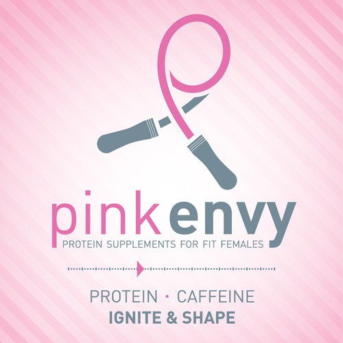 Feminine label with the title 'New product label wanted for Pink Envy'