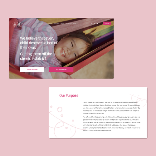 Organization design with the title 'Ending the epidemic of homeless children'