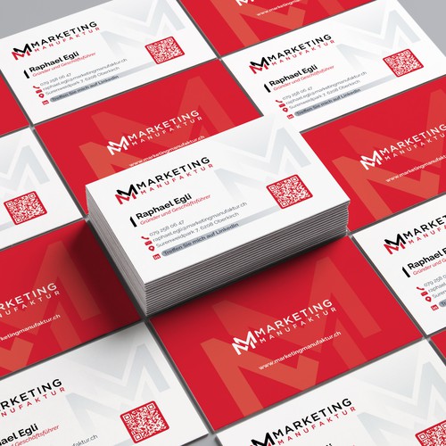Illustrator design with the title 'Marketing Manufaktur Business Card'