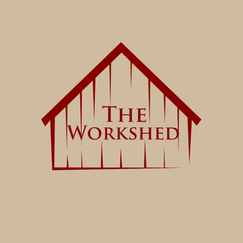 Blueprint design with the title 'The Workshed'