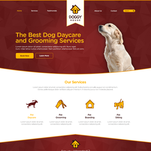 Pet website with the title 'Website for Doggy House'