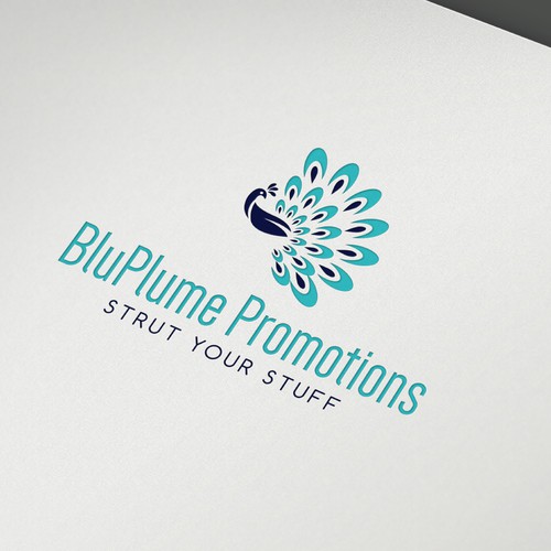 Peacock design with the title 'Distributor of promotional products'