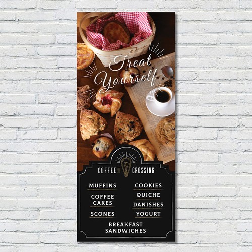 Industrial illustration with the title 'Coffee shop banner'