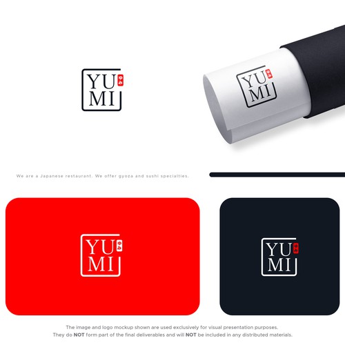 Sushi logo with the title 'YUMI'