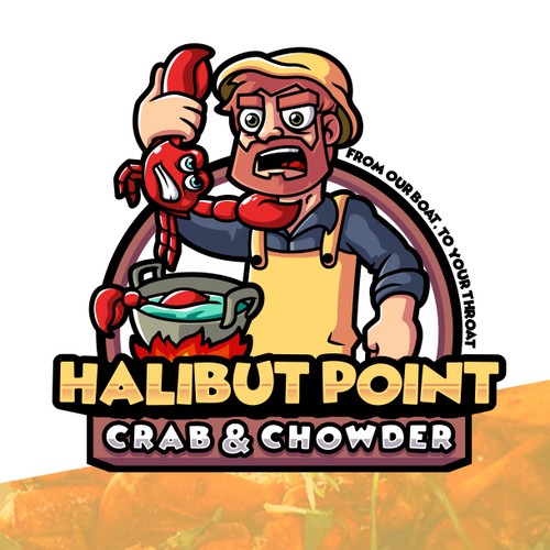 Fisherman logo with the title 'HALIBUT POINT'