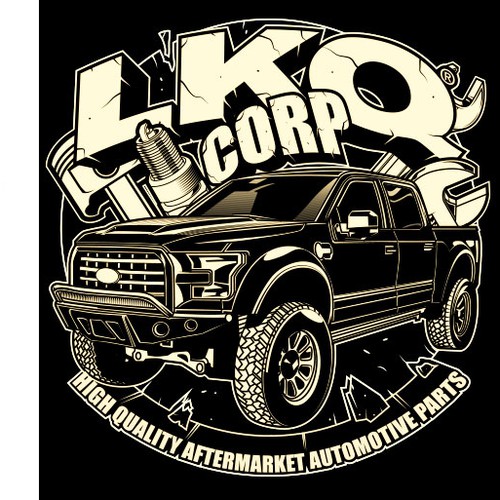 Automotive t-shirt with the title 'LKQ Corp Tshirt Design'