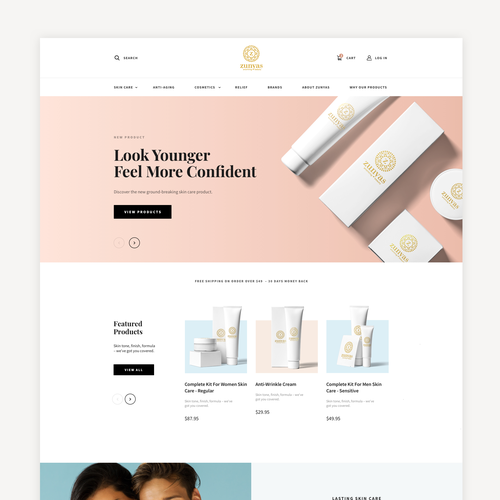 Sketch website with the title 'Cosmetic eCommerce Store'