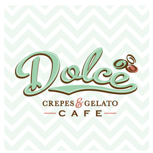 Upscale logo with the title 'Logo for Dolce Crepes & Gelato'