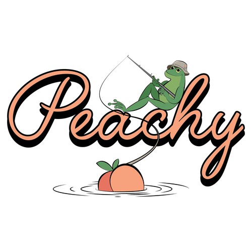 Frog illustration with the title 'Peachy'