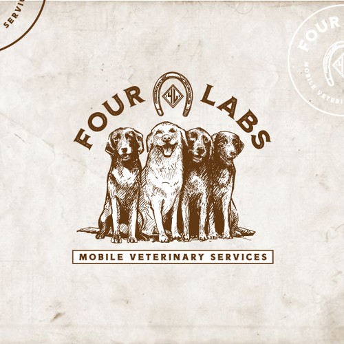 Brown and gray logo with the title 'Four Labs'