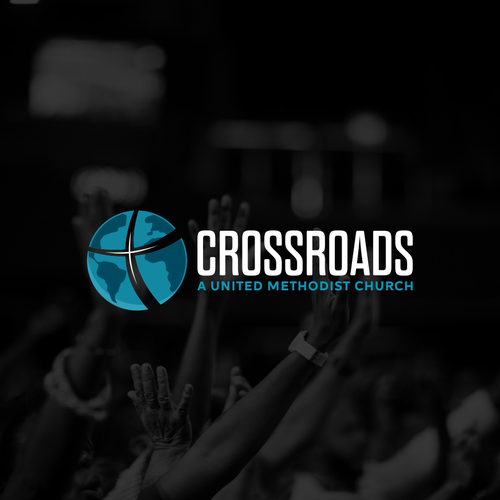 Jesus logo with the title 'Crossroads - A United Methodist Church'