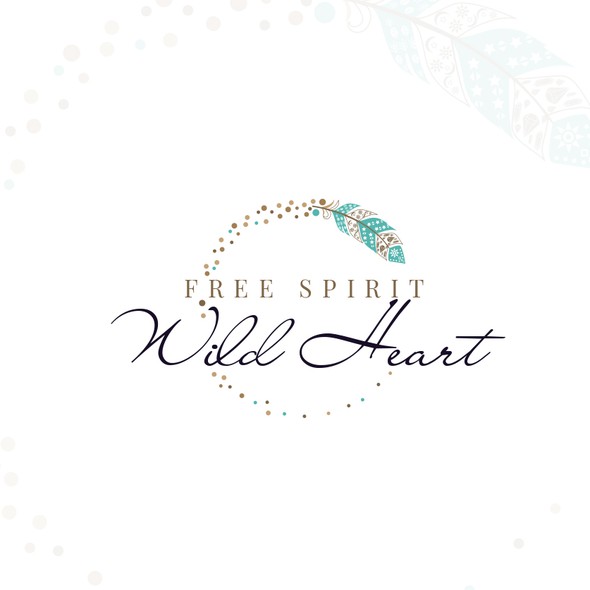 Reiki logo with the title 'New age bohemian logo for Free Spirit Wild Heart'