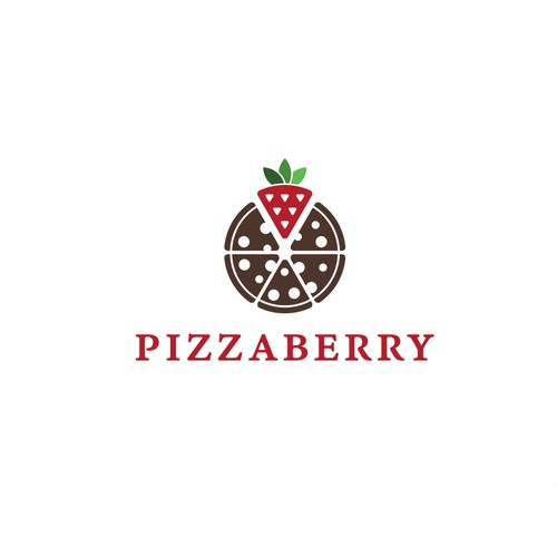 Strawberry logo with the title 'PIZZABERRY'