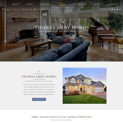 Website with the title 'Thomas Emry Homes'