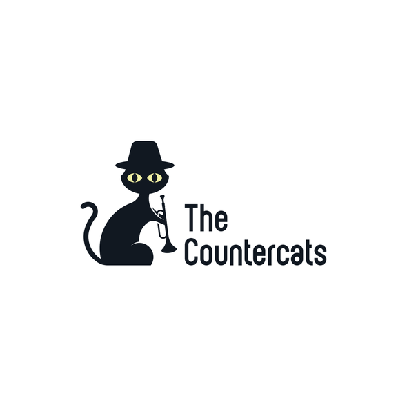 Trumpet logo with the title 'The Countercats Logo'