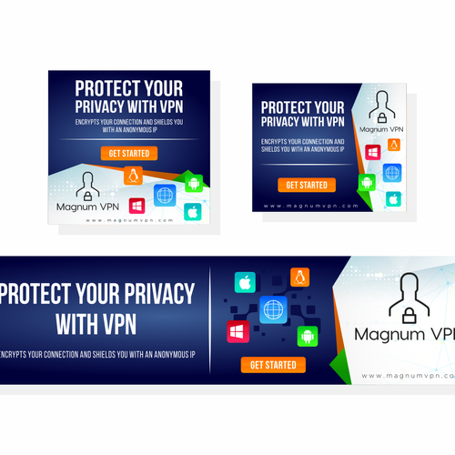 VPN design with the title 'Banner ad for magnum vpn'