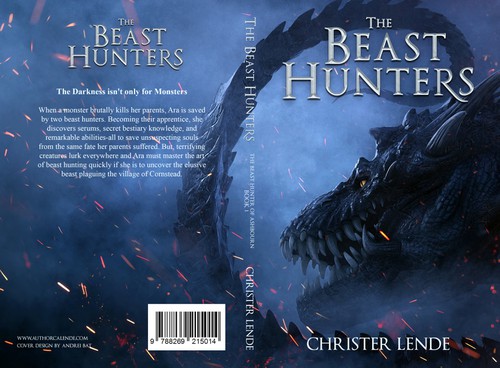 Dark fantasy book cover with the title 'Book Cover design for Christer Lende'