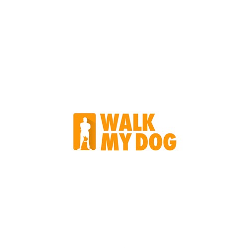 Walk logo with the title 'Modern, Minimalist Logo for WalkMyDog.com'