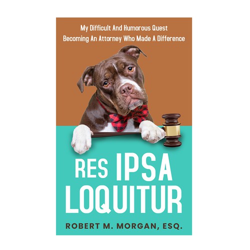 Dog book cover with the title 'Modern book cover for aspiring law students '