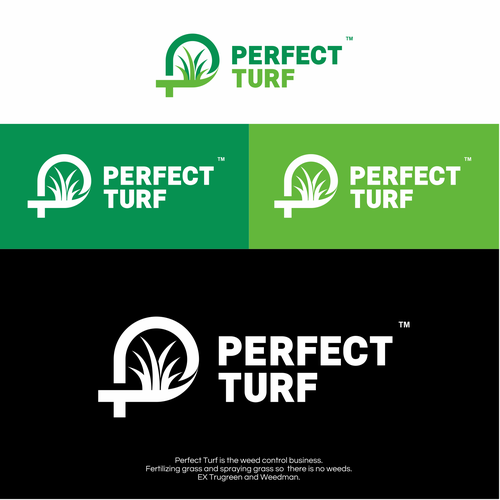 Agriculture brand with the title 'Logo and Brand Identity for PERFECT TURF.'